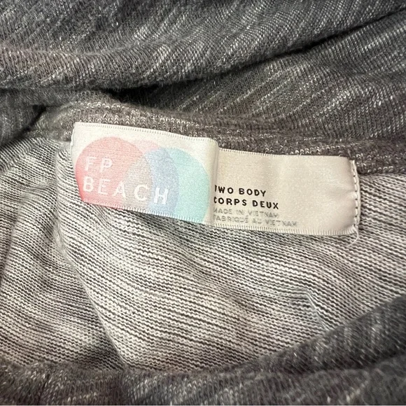 Free People Beach Cowl Neck Tee Grey - Picture 8 of 10